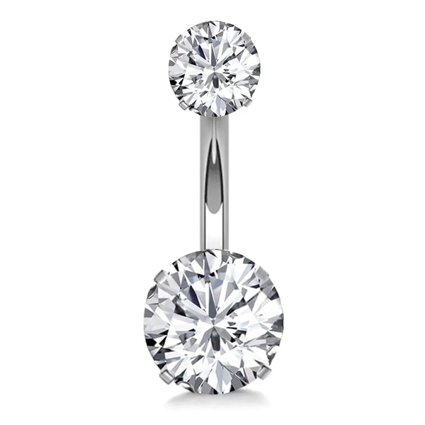 Piercing-Store.com Bauchnabelpiercing Chirurgenstahl 316L mit zwei eingefassten runden Kristallen Bewertung