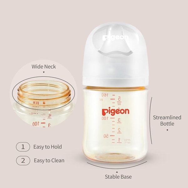 Pigeon Wide Neck Baby Bottle for Newborns 2 Packs, 5.4 Oz Review