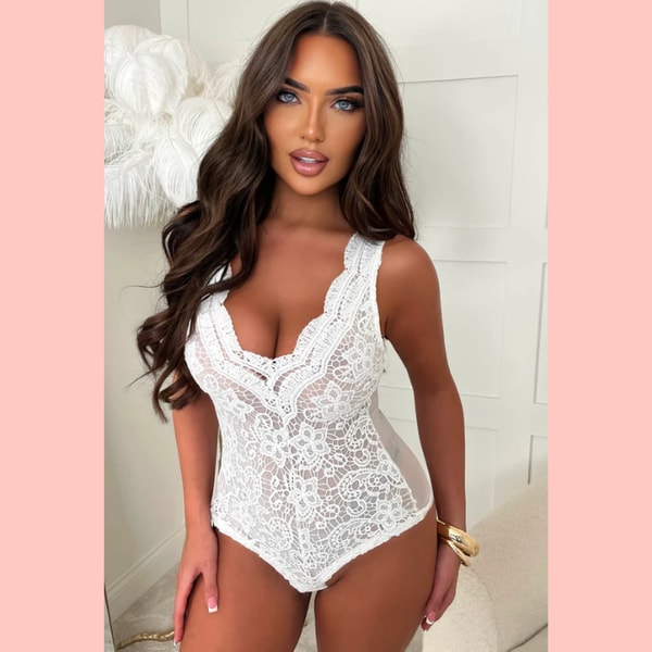 Pink Boutique Sweetheart White Crochet Lace Bodysuit Review