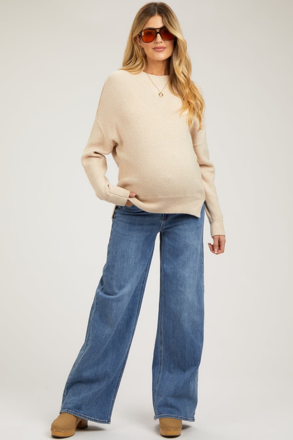 PinkBlush Blue Wide Leg Maternity Jeans Review