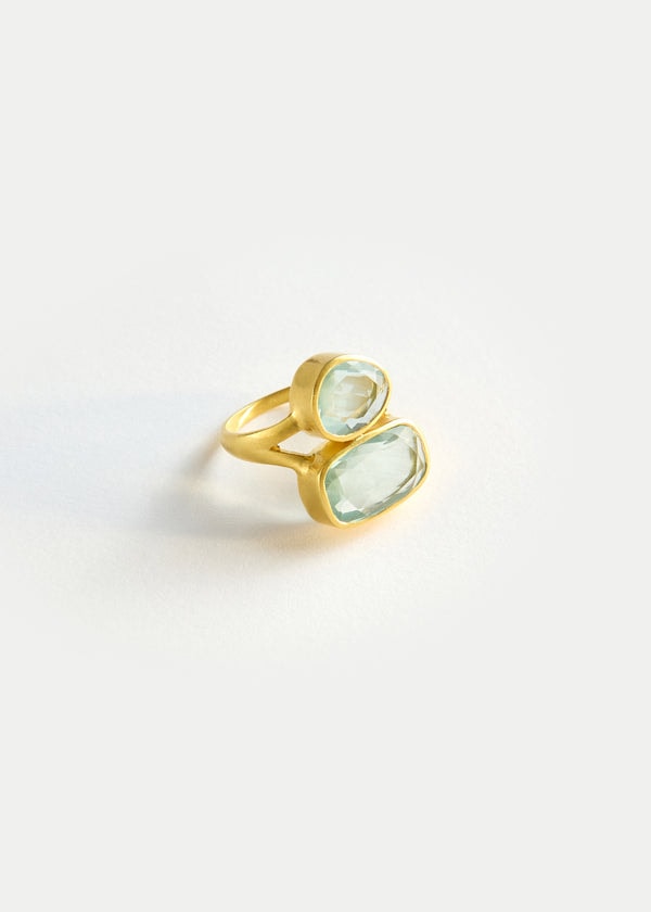 Pippa Small 18kt Gold Aquamarine Double Greek Ring Review