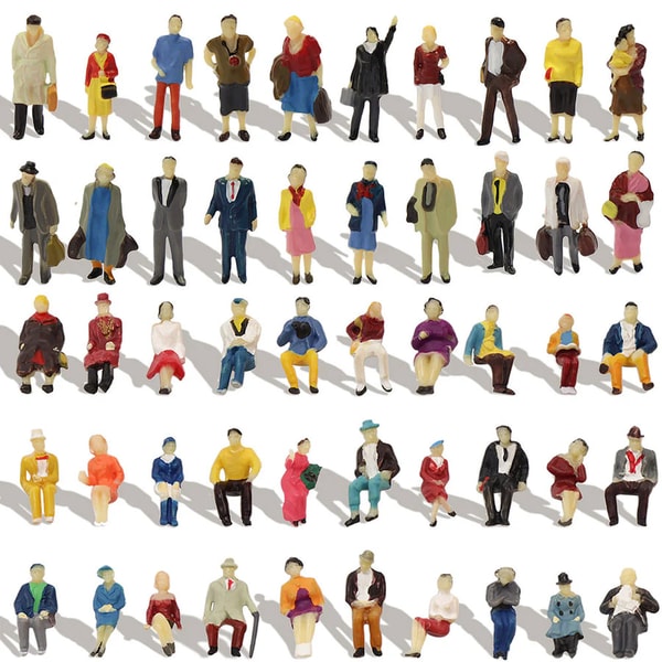 PLAGARY P8715 100pcs HO Scale 1:87 Sitting Standing People Figures Passenger Review