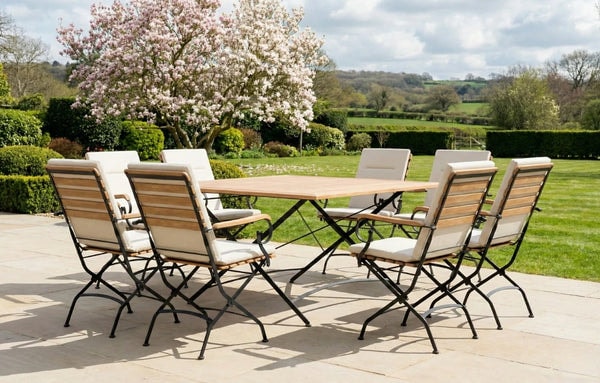 PN Home Sicily 8 Seater Teak and Wrought Iron Square Garden Dining Set Review