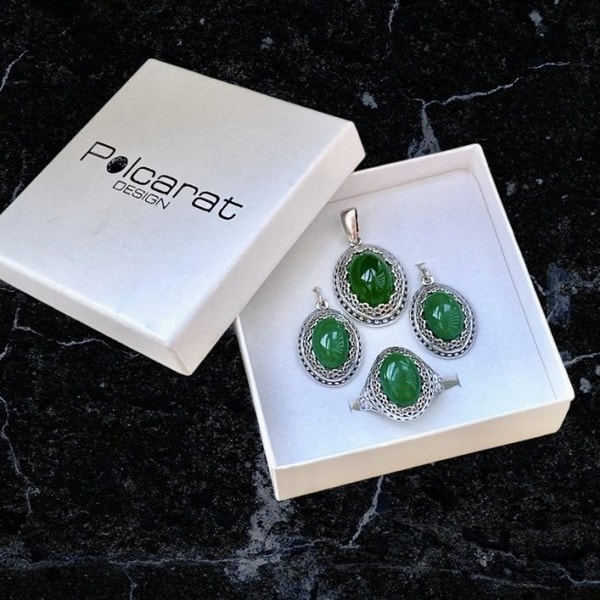 Polcarat Design Srebrne oksydowane kolczyki z agatem K 2023 Opinia