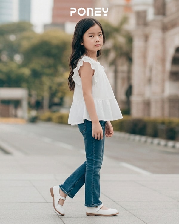 PONEY 2 Tiered Blouse with Ruffles Lace Sleeves Ulasan