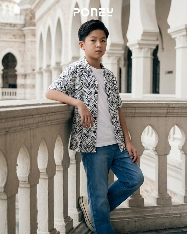 PONEY Abstract Leaf Prints Bowling Shirt Ulasan