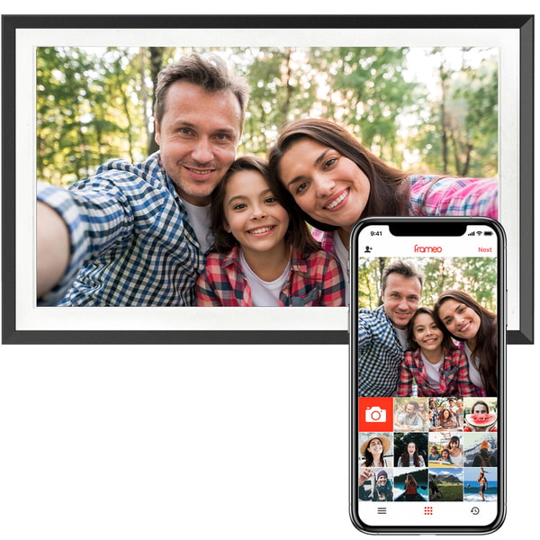poraenco.nl Digitale Fotolijst Zwart hout met Wifi and Frameo app 39cm Beoordeling