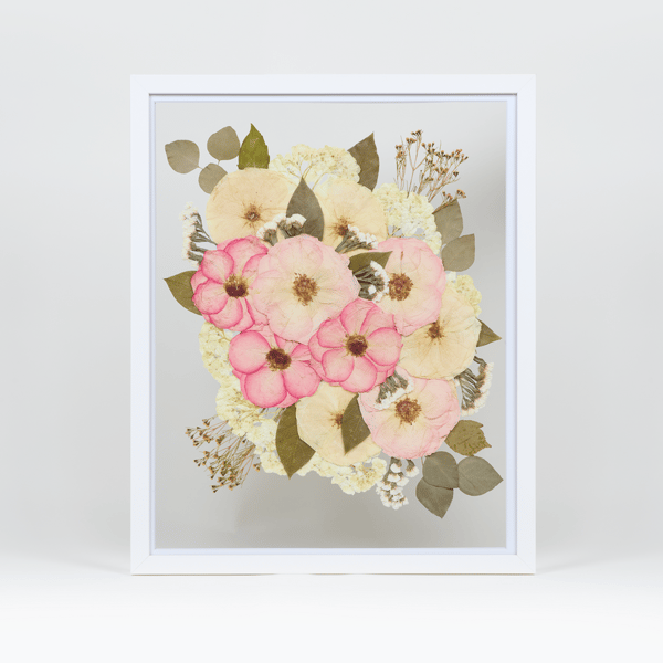 Pressed Bouquet Shop White Wood Frame 16x20 Review