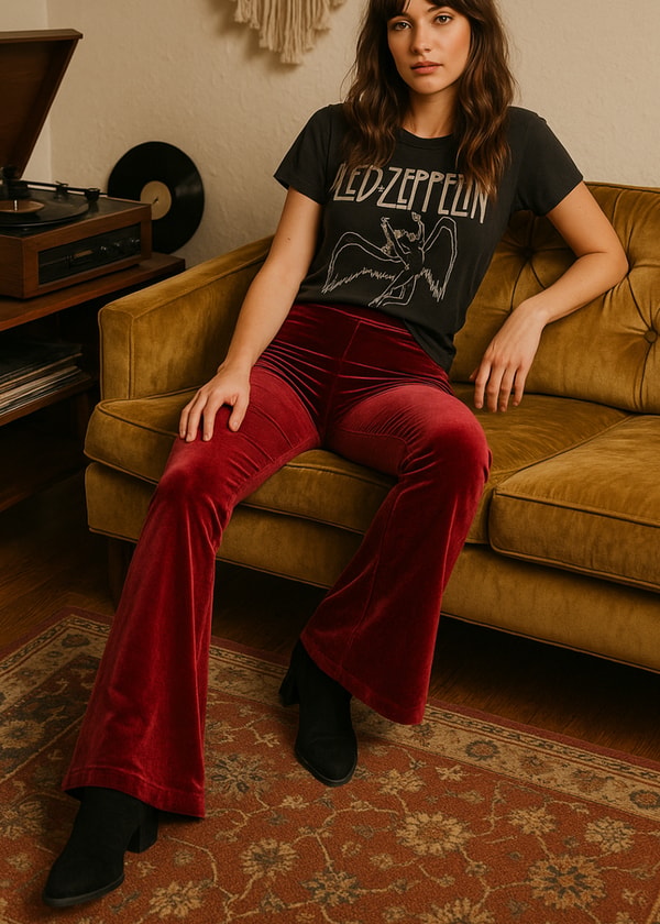 Pretty Attitude Red Velvet Bell Bottoms Review