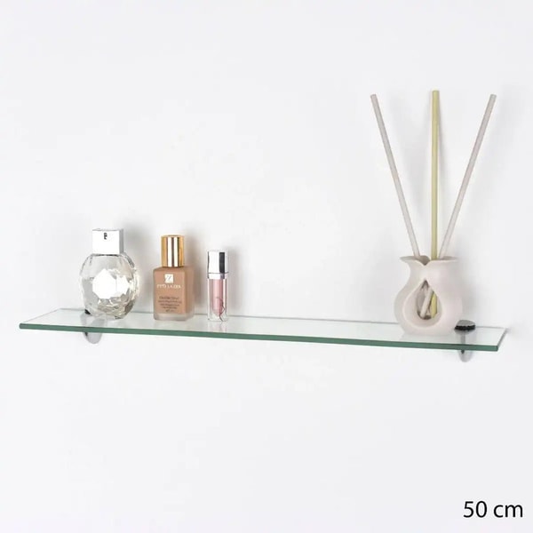 Price Crash Furniture Clear Glass 500x100mm Wall Shelf Kit by Core Review