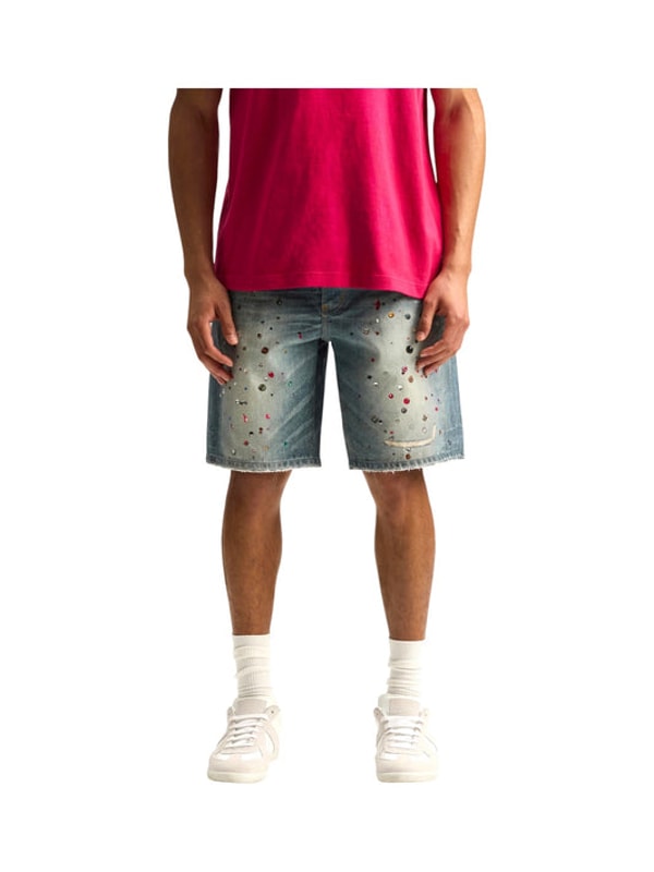 Probus NYC Purple Brand P059-CYWI826 Cyanine Jewel Shorts Lt Indigo Review