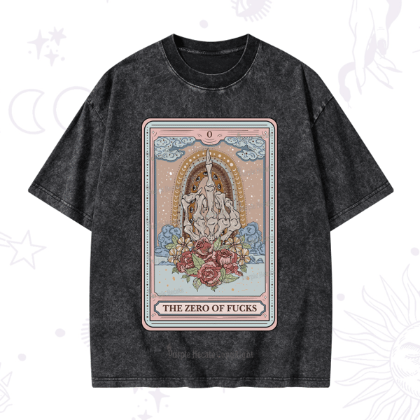 Purple Hecate The Zero Of Fucks Tarot Washed T-Shirt Review