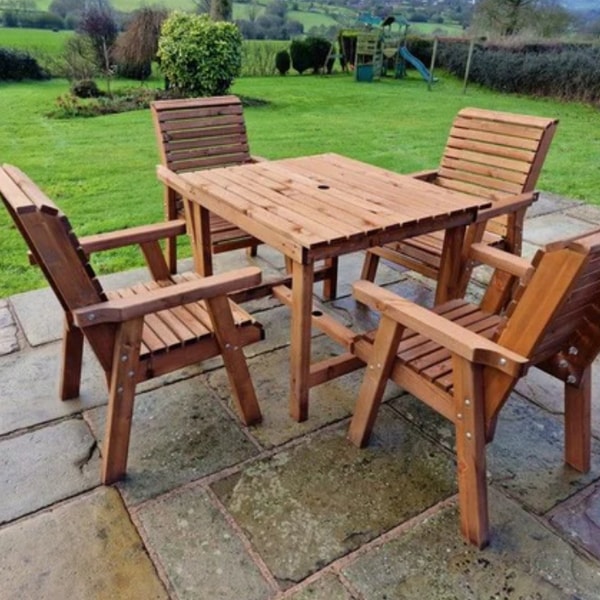 QD Stores Swedish Redwood Garden Furniture Set by Churnet Valley - 4 Seats Reviews