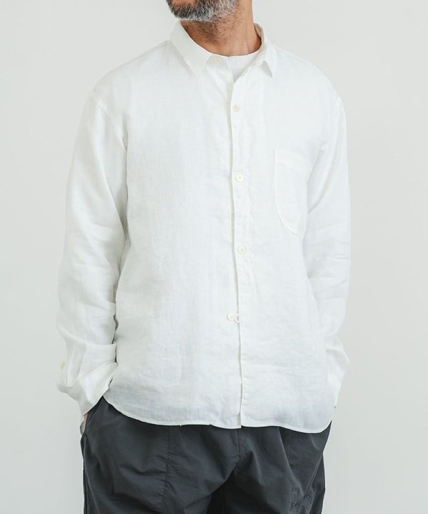 quadro 60 Linen 1 Loop Button Regular Shirt レビュー