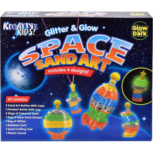 Quickdraw Supplies Glitter And Glow in the Dark Space Sand Art Kit Reviews