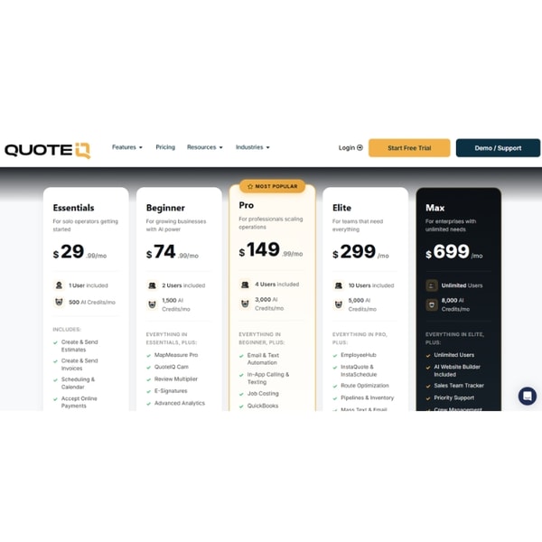 QuoteIQ Subscription Structure