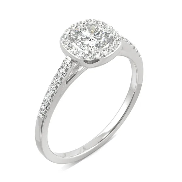 Charles & Colvard Cushion Adora Halo Engagement Ring Review