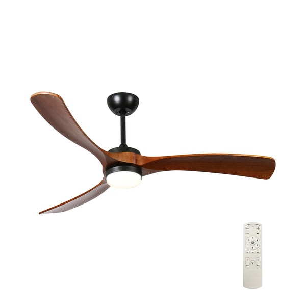 Rackora 60" Walnut Solid Wood Ceiling Fan Light Review