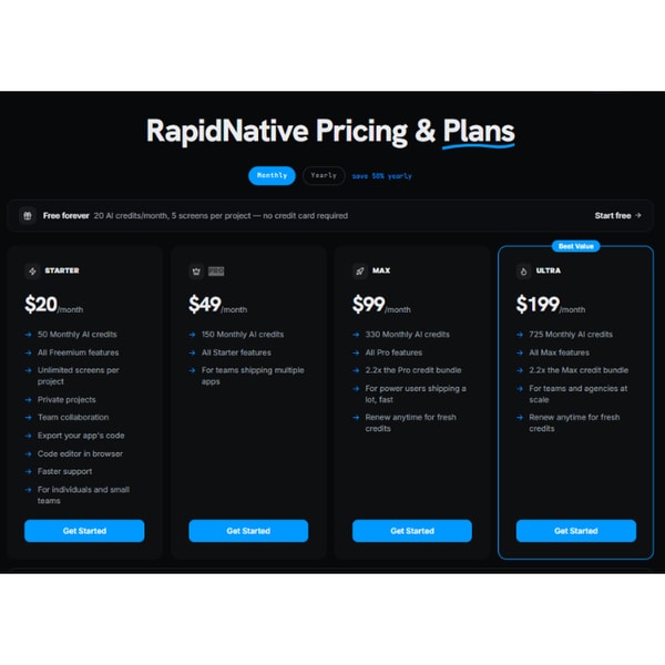 RapidNative STARTER Review