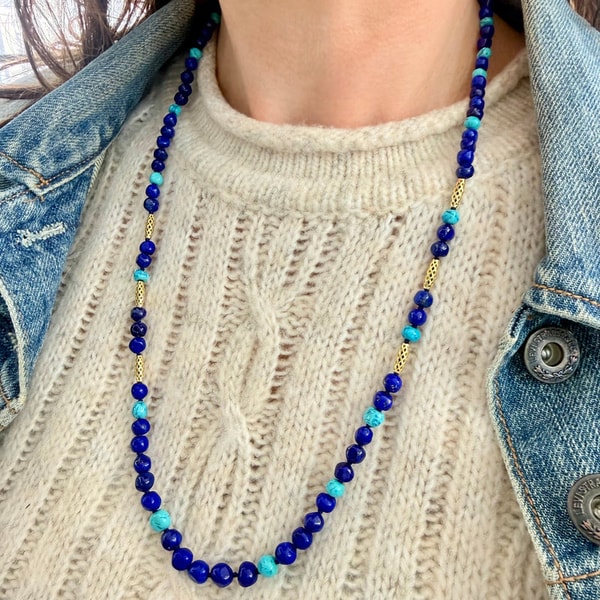 Ray Griffiths Fine Jewelry Lapis and Chrysocolla Beaded Necklace Review
