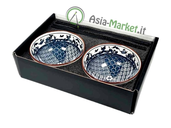 Asia-Market.it Set 2 scodelle in ceramica - Diametro 11cm - Disegno Onde Recensione