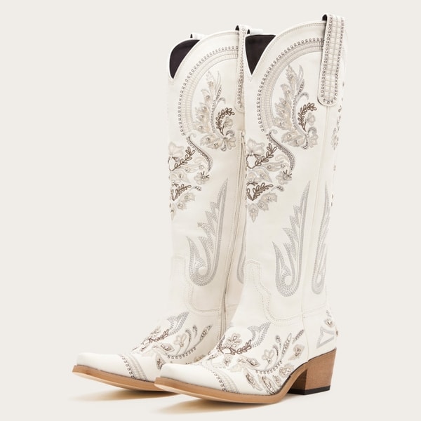 REDTOP The Aurelia - Sparkle Western Boots in Cream Embroidered & Rhinestone Reviews