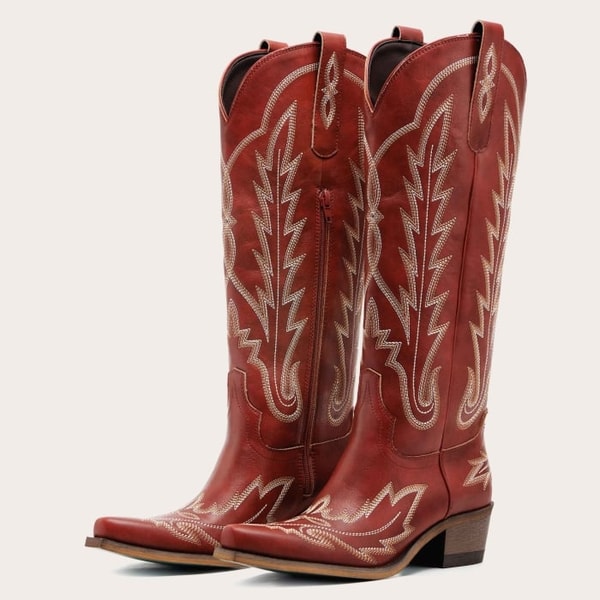 REDTOP The Rosemary - Red Classic Tall Cowgirl Boots with Embroidery Reviews