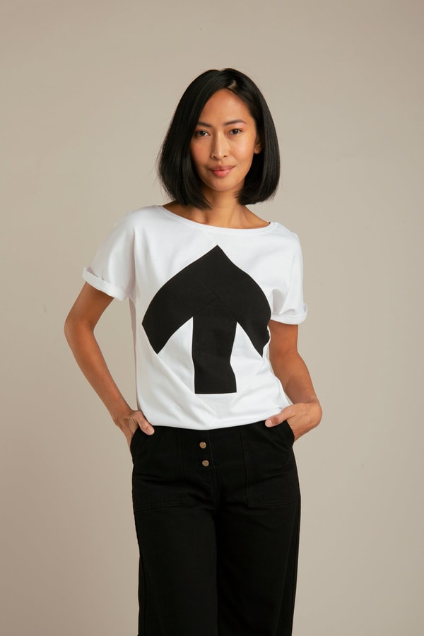 Reet Aus Up-shirt for Women, Arrow | White, black Review