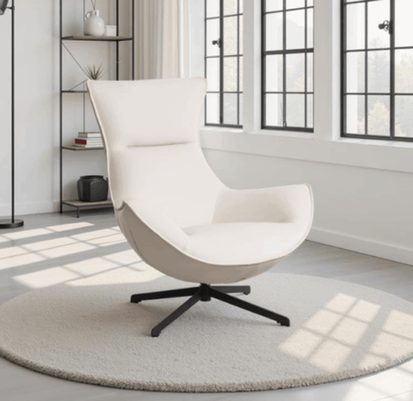 RegalDekor Sill&oacute;n giratorio Brisa antimanchas beige Rese&ntilde;a