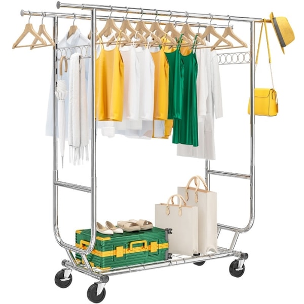 Reibii Review: Reibii Raybee Metal Clothing Rack Double Rolling Hanging Clothes Rack Reviews