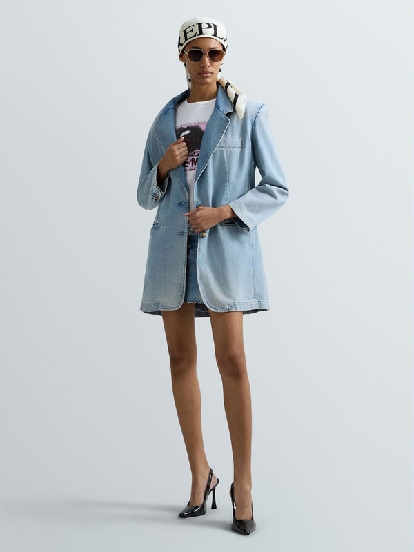 Replay Jeans Giacca Lunga Relaxed Fit in Denim W7961 .000.250 175 Recensione