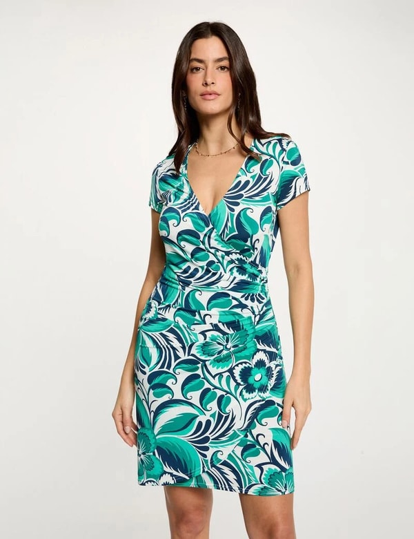 Morgan De Toi Vestido corto cruzado multicolor Rese&ntilde;a