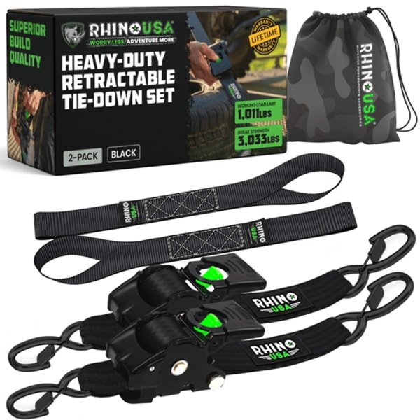 Rhino USA 2" x 10' Retractable Ratchet Straps Review