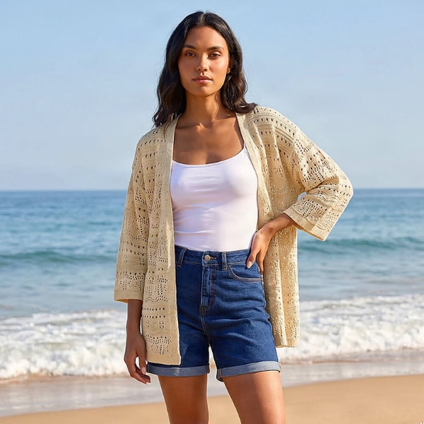 Roman 3/4 Sleeve Stitch Detail Cardigan Review