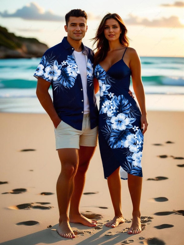 Rosegal Hibiscus Flowers Tropical Leaf Print Plus Size Matching Hawaii Beach Outfit For Couples Review