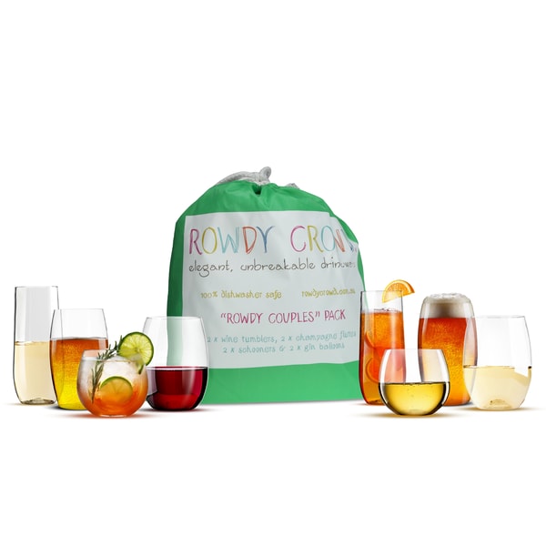Rowdy Crowd Couples Pack, Variety Of 8 Unbreakable Drinkware Pieces Review