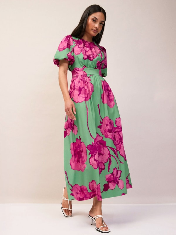 Ro&Zo Seraphina Pink And Green Floral Puff Sleeve Dress Review
