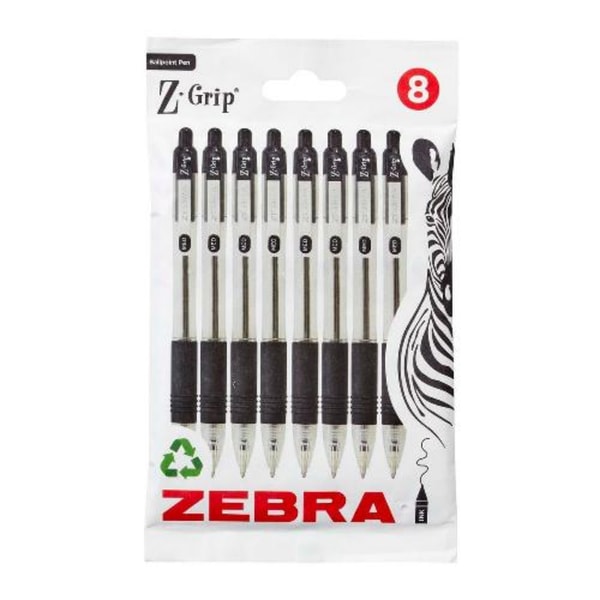 Ryman Zebra Z Grip Black Ink Ballpoint Pen Pack of 8 Review