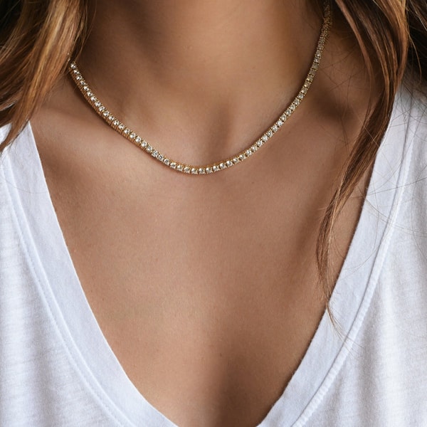 Sami Jewels 3mm Diamond Tennis Necklace Reviews