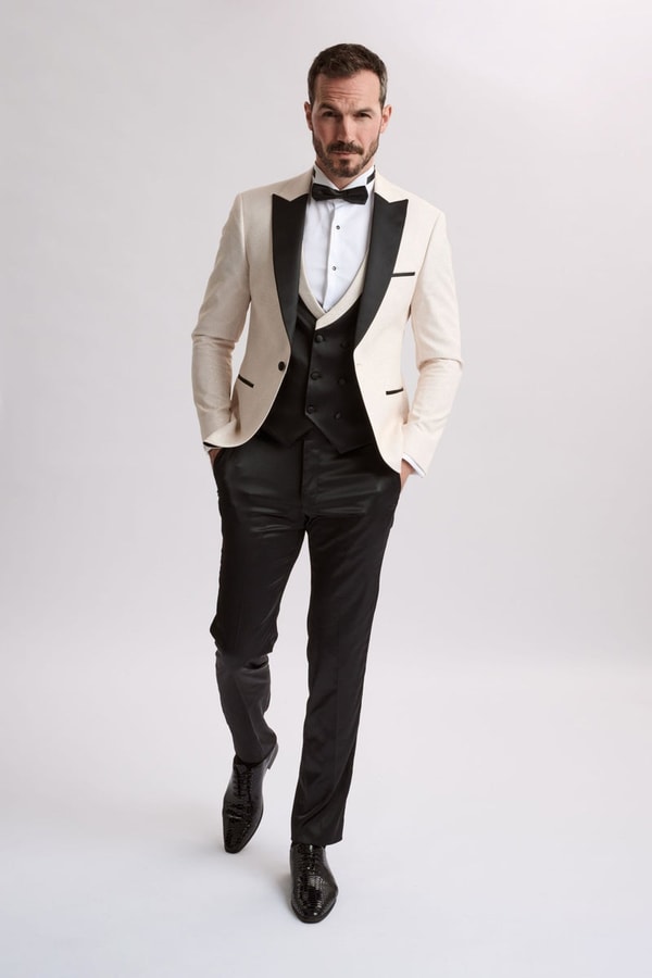 Santoro Milan's Sparkle Three Piece Cream Tux Review