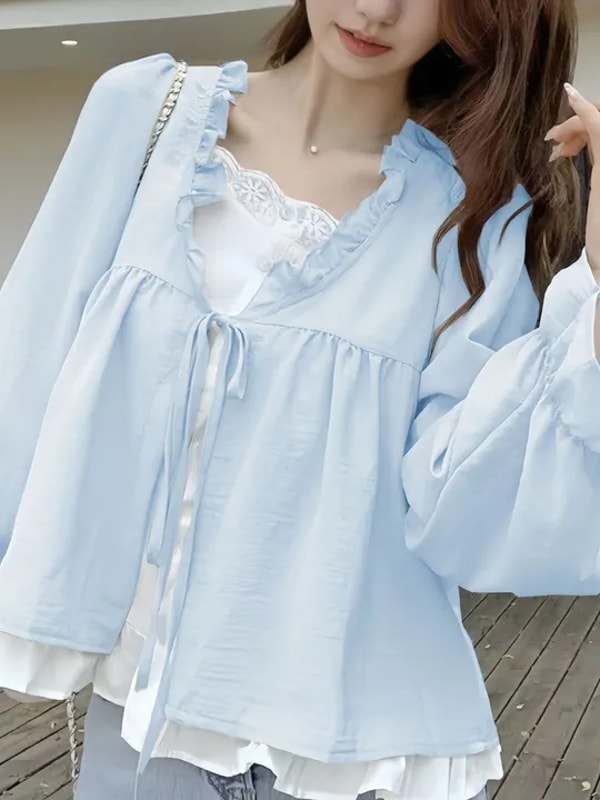 Savana Contrast Puff Sleeve Top مراجعة