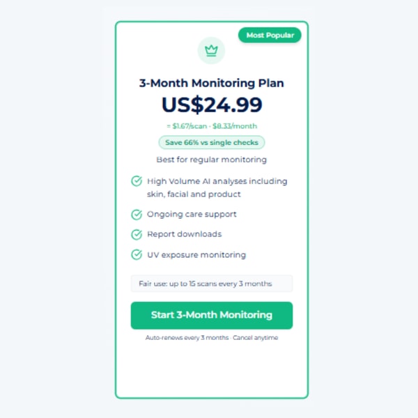 ScanSkinAI 3-Months Monitoring Plan Reviews