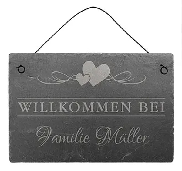 Schildershop24 T&uuml;rschild aus Schiefer 30 x 20 cm - Design Love Bewertungen