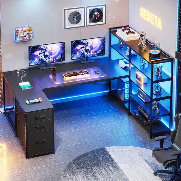 SEDETA 64.5 Inch Office LED Reversible Computer Desk Review