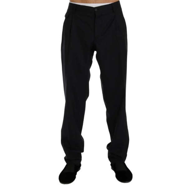 SEYMAYKA Dolce & Gabbana Blue Striped Wool Stretch Pants Reviews