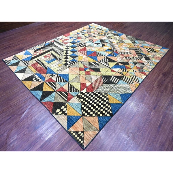Shahbanu Rugs 8'1"x9'8" Charcoal Black Bauhaus Inspired Rug Review