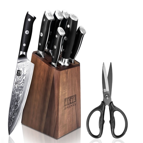 PRO Seires 7-Piece Damascus Kitchen Knife Set with Block + Kitchen Scissors Review