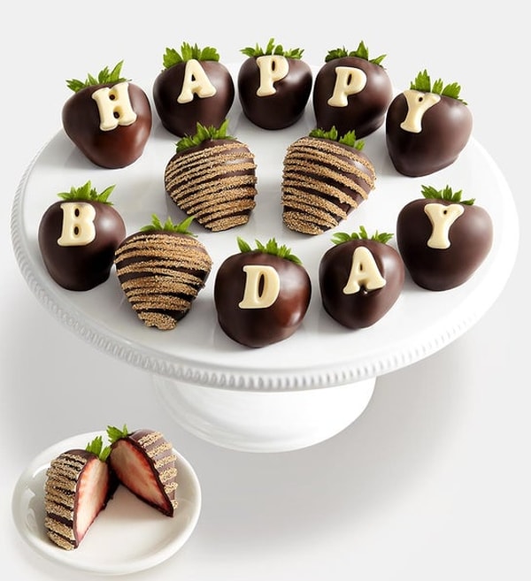 Shari's Berries Happy Birthday Wishes Artisan Belgian Chocolate Covered Strawberries Review