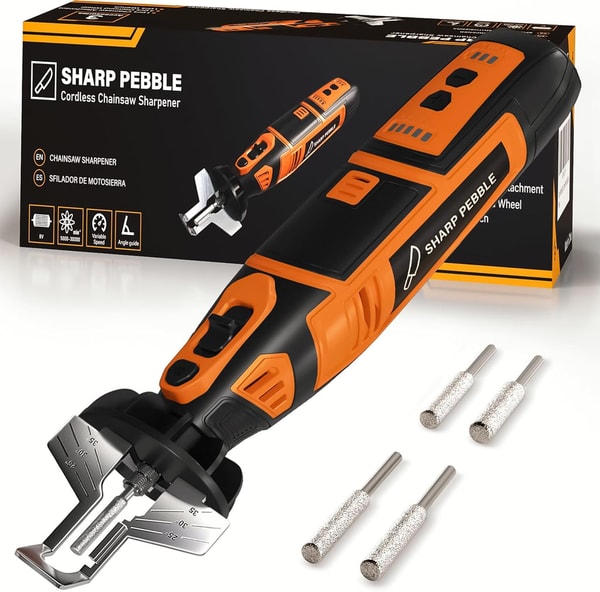Sharp Pebble Cordless Electric Chainsaw Sharpener Kit Review