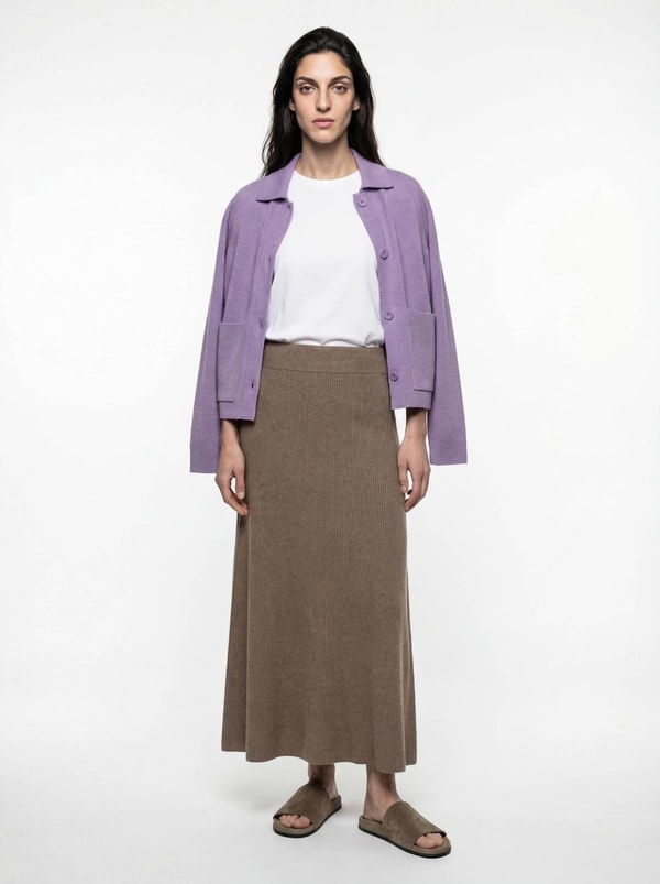 Sheep Inc. The Knitted Rib Skirt Fawn Brown Review